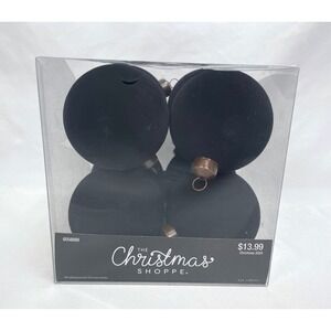 The Christmas Shoppe Black Small Flocked Ball Ornaments Set 8 Velvet Hobby Lobby